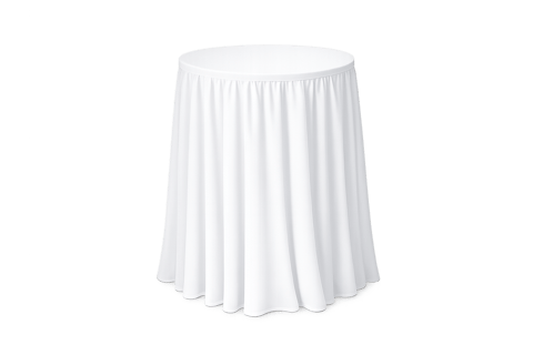 Cocktail Table — White Skirt — tables rental in the Coachella Valley, California