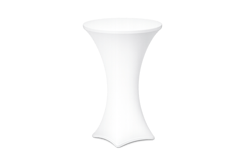 Cocktail Table — White Fitted Cover — Tables rental in the Coachella Valley, California